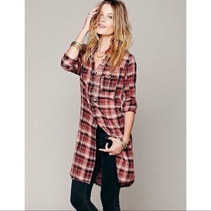 Free People Doublecloth Plaid Buttondown (Size M)